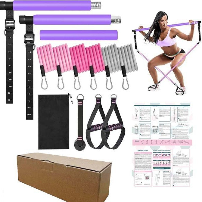 Orgezz™ GYMPRO - kit barre de Pilates et bandes de résistance
